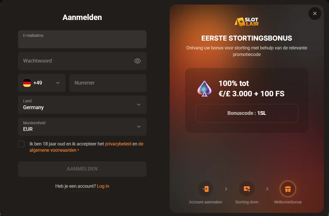 mobile-app Slotlair Casino